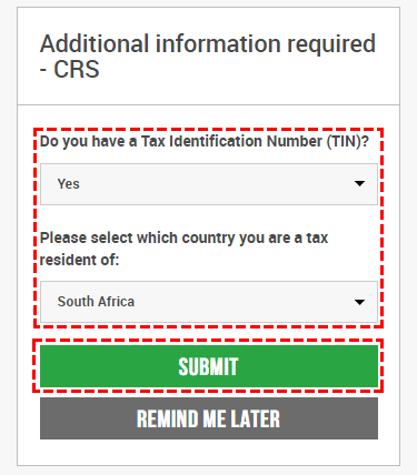 If you have a TIN, select YES and Your taxing district, then click SUBMIT.