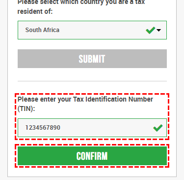 Then input items will be added, so enter Tax Identification Number (TIN) and click CONFIRM.