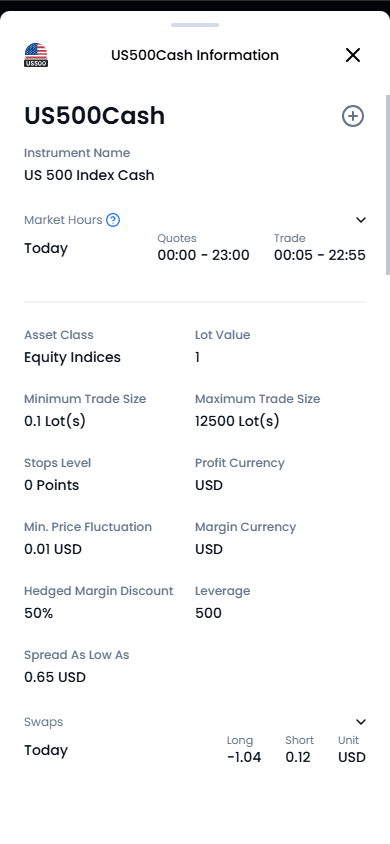 How to find stock index trading conditions in the XM Members Area (Mobile)