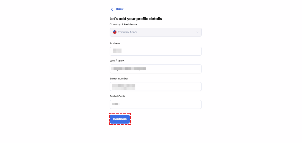 How to enter address details for XM identity verification - postcode and address fields