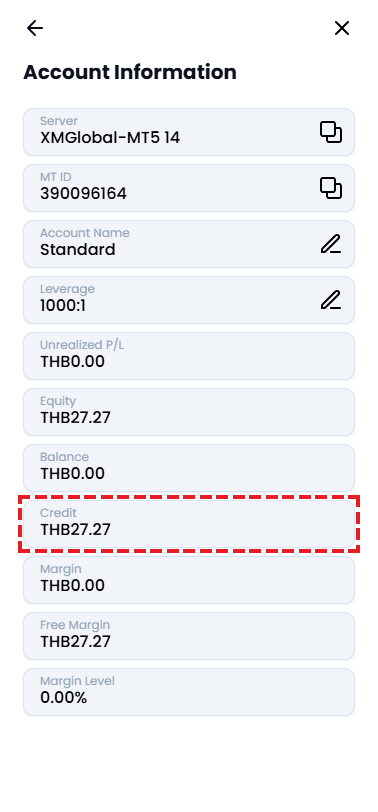 Checking bonus balance in XM Members Area on mobile