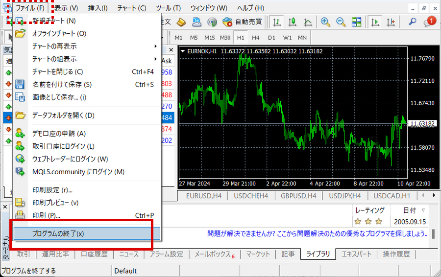 xm MT4使い方