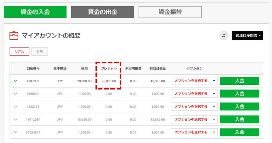 XM入金ボーナスを復活の確認方法