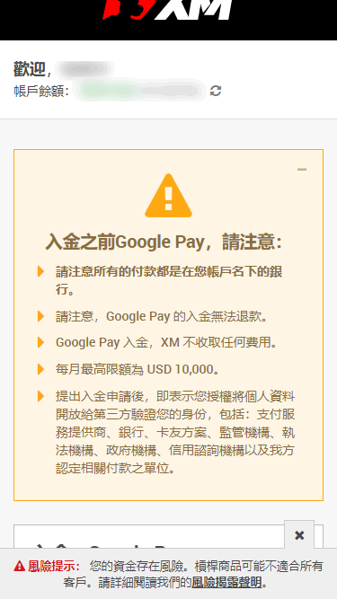 XM入金_google pay入金_手機版22